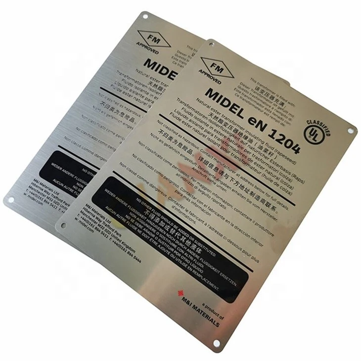 Printed Metal Equipment Nameplate price