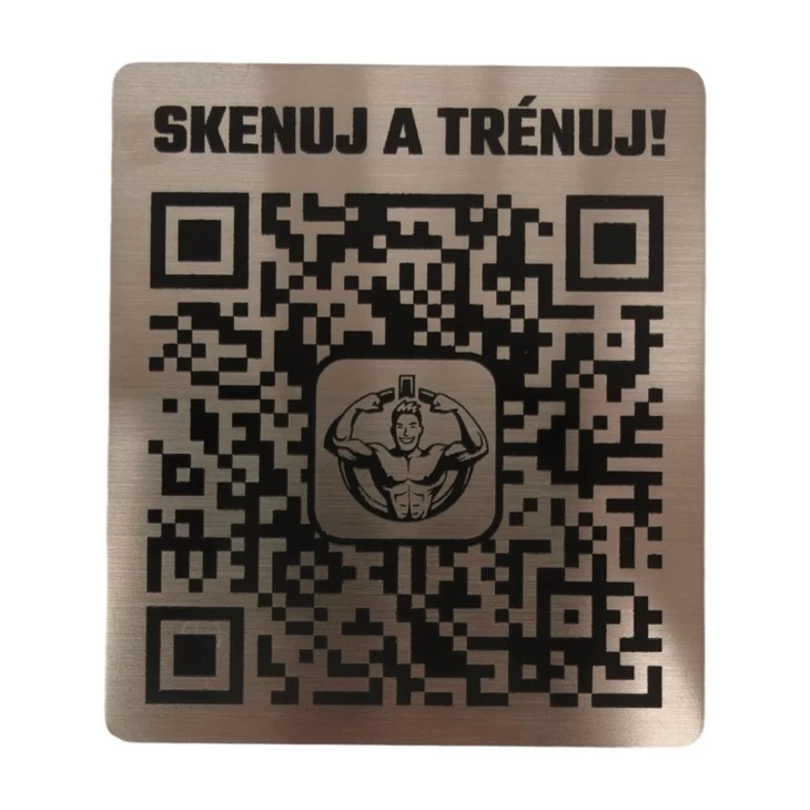 Brushed Stainless Steel QR Code Sign factory